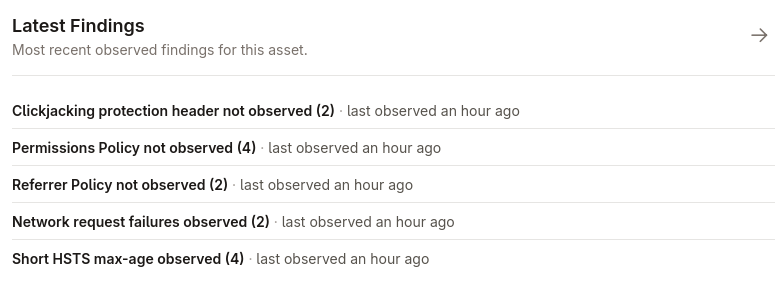Findings in Asset Intelligence